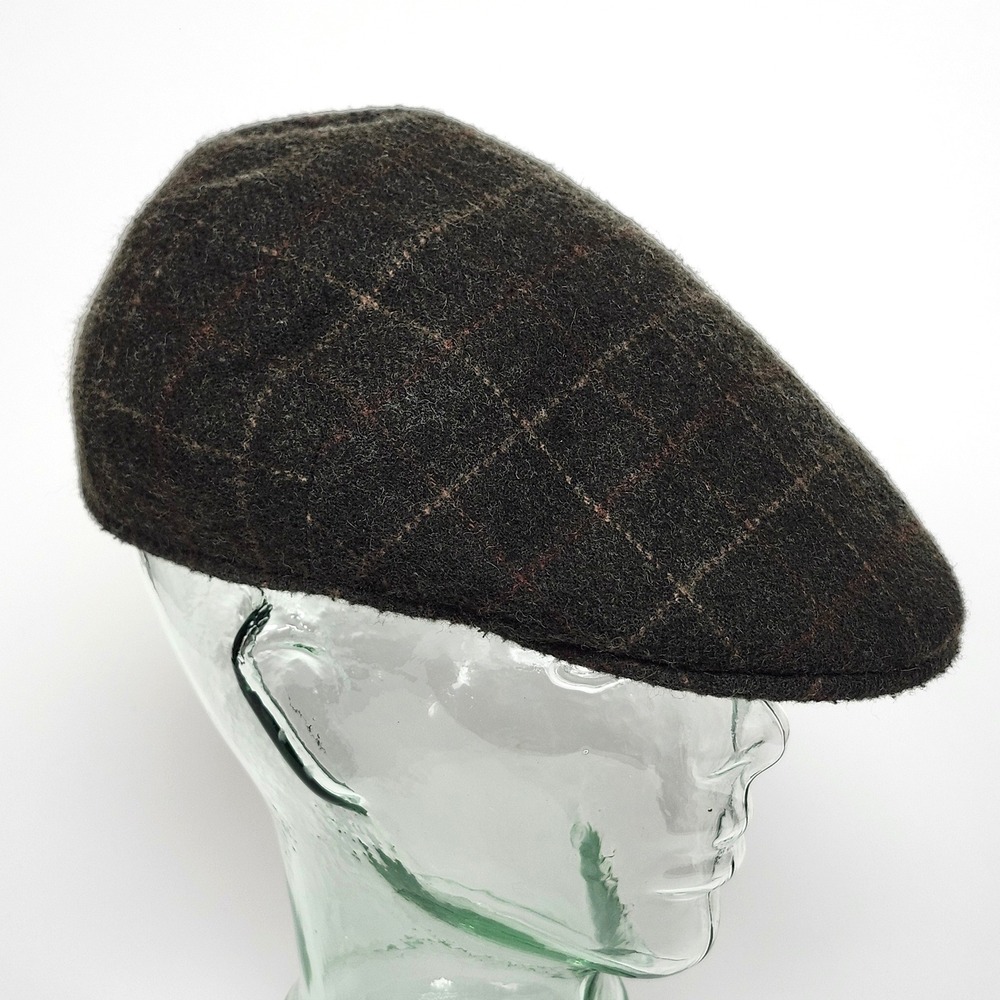 Vintage Orvis Italy Wool Plaid Flat Cap Mens XL 7 5/8 Quilt Lined Driving Hat